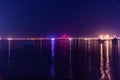 Night View of Bandra Worli Sea Link Bridge, Mumbai, India. This is a scenic constraction